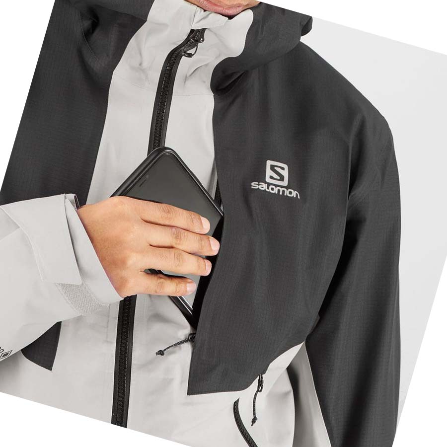 Chaquetas Salomon OUTLINE GORE-TEX HYBRID Hombre Negros Grises | MX 3289AHK